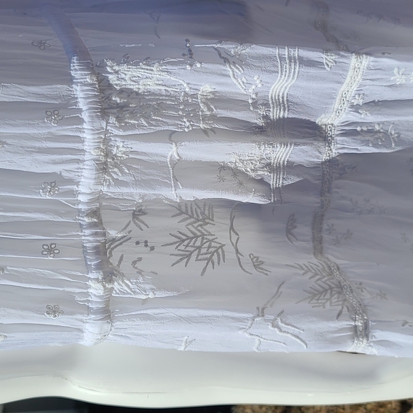 JOHNNY WAS ANTHRO White Eyelet Lace Dress S Small Embroidered Tiered Boho Sheer - Picture 10 of 16